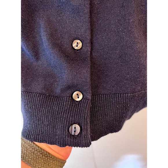NWT Karen Scott “Jersey Cardi” Navy Blue Cardigan, Petite Small Sweater - Picture 4 of 7